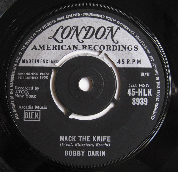 Bobby Darin - Mack The Knife - Used Vinyl Record 7"