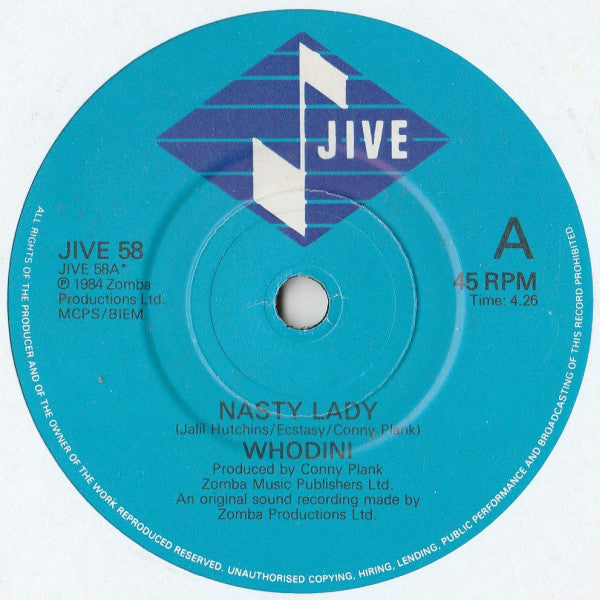 Whodini - Nasty Lady - Used Vinyl Record 7"