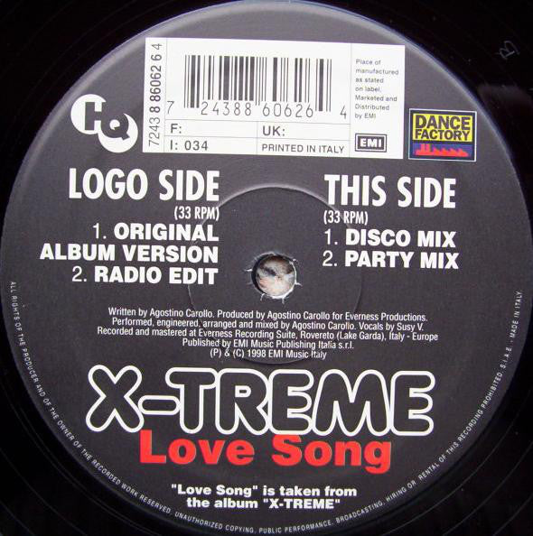 X-Treme - Love Song - Used Vinyl Record 12"