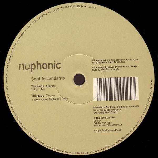 Soul Ascendants - Rise - Used Vinyl Record 12"