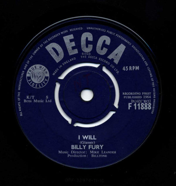 Billy Fury - Nothin' Shakin' (But The Leaves On The Trees) - Used Vi
