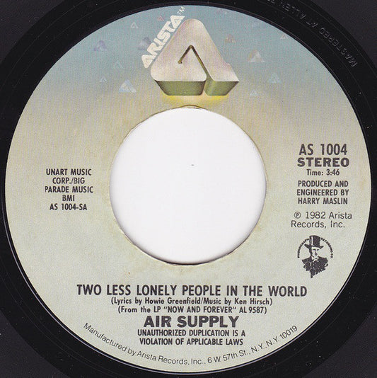 Air Supply - Two Less Lonely People In The World - Used Vinyl Record