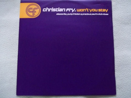 Christian Fry - Won't You Stay - Used Vinyl Record 12"