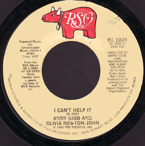 Andy Gibb - I Can't Help It - Used Vinyl Record 7"