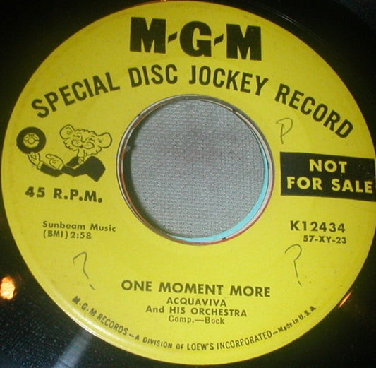 Acquaviva And His Or - Always The Sea / One Moment More - Use