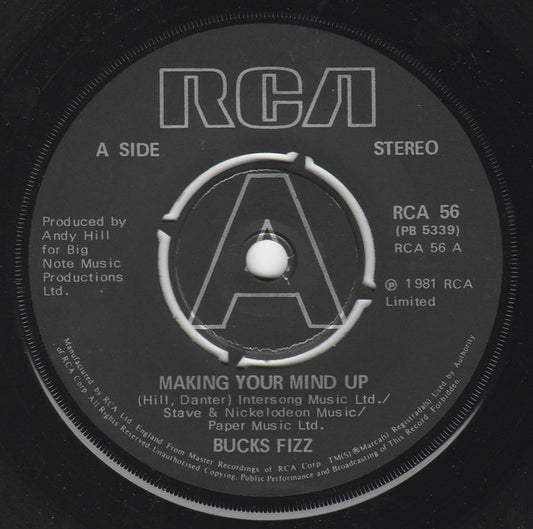 Bucks Fizz - Making Your Mind Up - Used Vinyl Record 7"