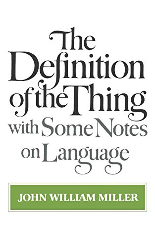 Miller - Definition of the Thing  With Some Notes on Language - New pa