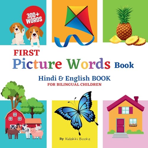Bookz - First Picture Words Book - Hindi & English Book For Bilingual