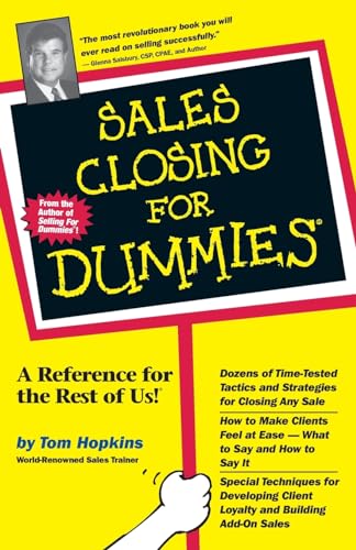 Hopkins - Sales Closing For Dummies - New paperback or softback