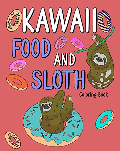 PaperLand - Kawaii Food and Sloth Coloring Book  Adult Coloring Pages,