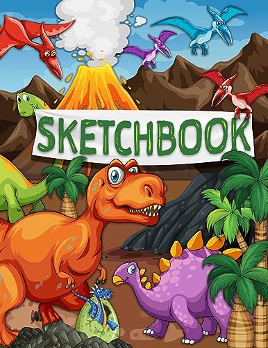 Powers - Sketchbook  120 Blank Pages with a Cute Dino Character (Sketc