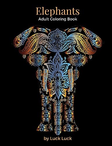 Luck - Elephants  Adult Coloring Book - New paperback or softback