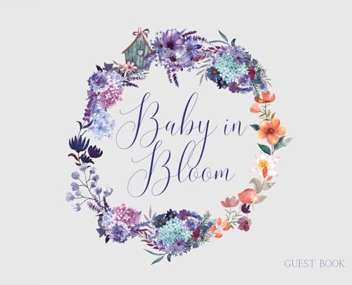 Bell - Baby in Bloom, Baby Shower hardback Guest Book (landscape) - Ne