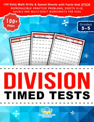 Panda Education - Division Timed Tests  100 Daily Math Drills & Speed