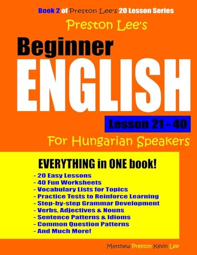 Preston - 's Beginner English Lesson 21 - 40 For Hungarian Speakers -