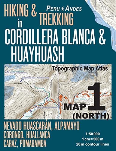 Mazitto - Hiking & Trekking in Cordillera Blanca & Huayhuash Map 1 (No