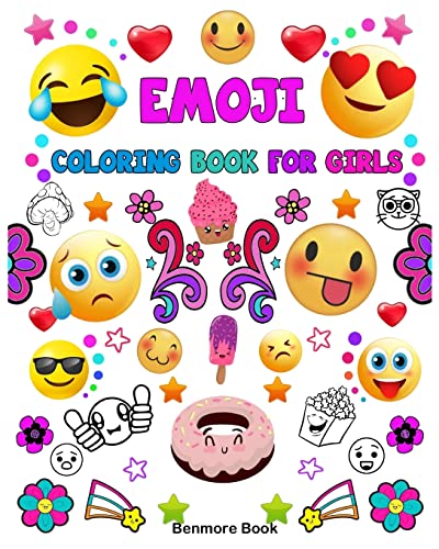 Book - Emoji Coloring  For Girls  A Coloring  with 30 Fun Girl Emoji C