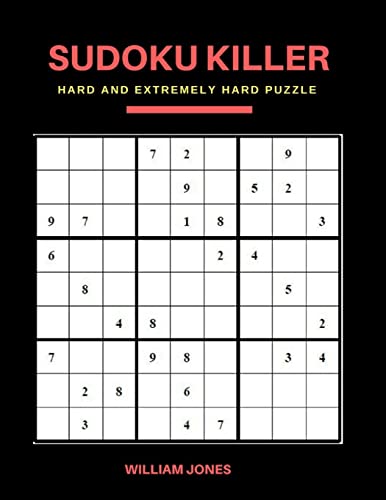Jones - Sudoku Killer  Hard Sudoku Game Books Puzzle for Everyday Chal