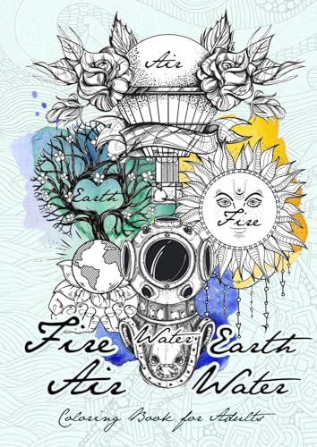 Publishing - Fire Earth Air Water Coloring Book for Adults  4 Elements