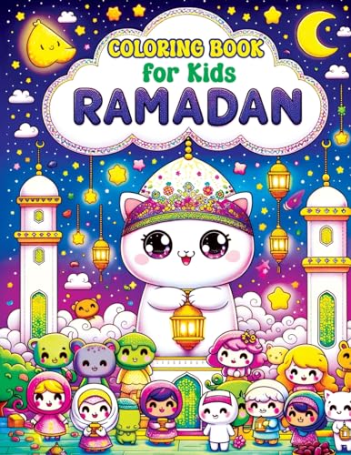 Mischievous - Ramadan Coloring Book for Kids: Cute Kawaii Pages with I