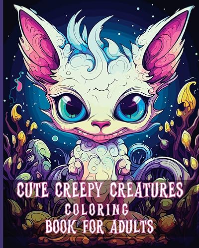 ADAMS - Cute Creepy Creatures Coloring Book for Adults: Adorable Fanta