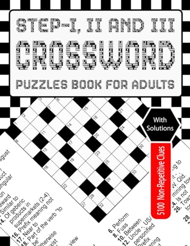 ABM'S INN CO. - Step-I, II and III Crossword Puzzles Book for Adults:
