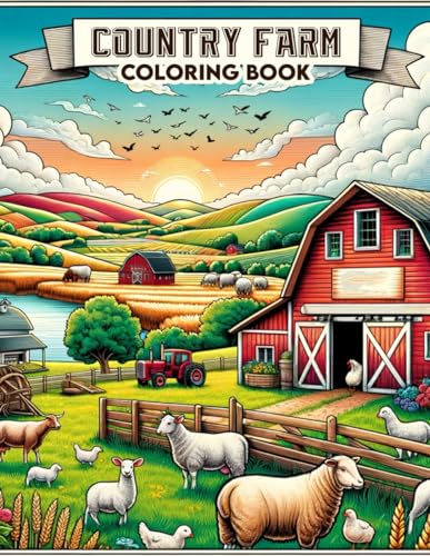 White Art - Country Farm Coloring Book: Each Page Offers a Window into