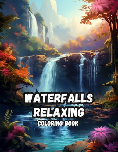 Books - Tranquil Cascades - A Waterfalls Relaxing Coloring Book: Disco