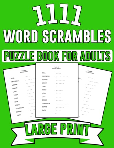 E. Bates - 1111 Word Scrambles Puzzle Book for Adults  Large Print Wor