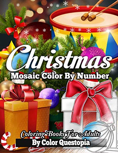 Color Questopia - Christmas Mosaic Color By Number Coloring Books for
