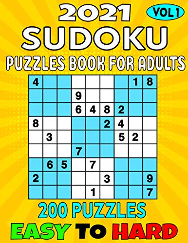 Press - 2021 Sudoku Puzzle Book For Adults  200 Sudoku Puzzles Easy To
