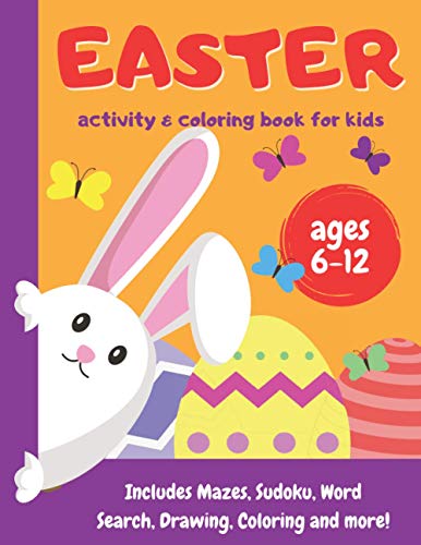 Meggi - Easter Activity and Coloring Book for kids , ages 6-12  Includ
