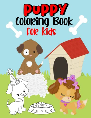 Books - Puppy Coloring Book for Kids  Cute and Playful Puppies and Bon