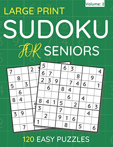 BOOKS - Large Print Sudoku For Seniors   120 Easy Puzzles For Adults &