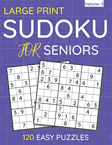 BOOKS - Large Print Sudoku For Seniors   120 Easy Puzzles For Adults &