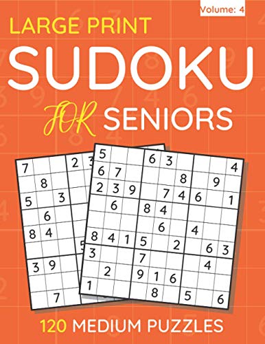 BOOKS - Large Print Sudoku For Seniors   120 Medium Puzzles For Adults