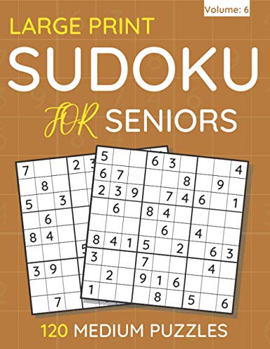 BOOKS - Large Print Sudoku For Seniors   120 Medium Puzzles For Adults