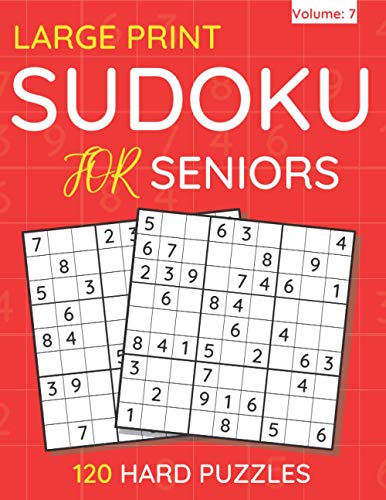 BOOKS - Large Print Sudoku For Seniors   120 Hard Puzzles For Adults &