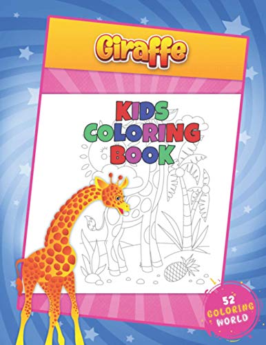 World - Giraffe Kids Coloring Book  52 Cute Giraffe Hand Drawing Illus