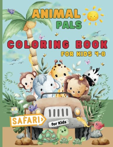 Flowers - Animal Pals Coloring Book for Kids Age 4-8  Safari Animals C