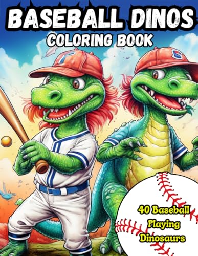 Meppelink - Baseball Dinos Coloring Book  40 images of dinosaurs playi
