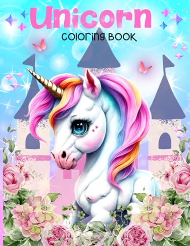 Press - Unicorn Coloring Book  Adorable Coloring Pages for Girls / Eas
