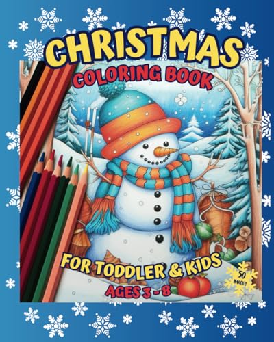 Books - Christmas Coloring Book : for Toddlers & Kids Ages 3 - 8 - New