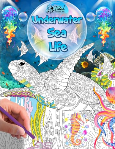 ranquil Art - Underwater Sea Life Coloring Book  Explore 50 Unique Ori