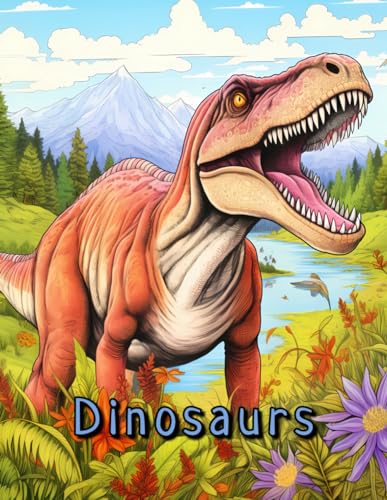 Patel - Dinosaurs  A coloring book with a prehistoric natural landscap