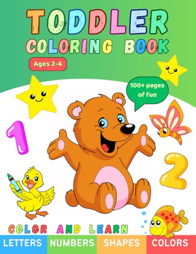 Buster - TODDLER COLORING BOOK: Letters, Numbers, Shapes, Colors. For