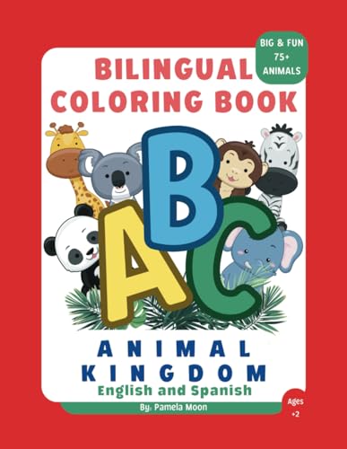 Moon - ABC Animal Kingdom Bilingual Coloring Book English and Spanish