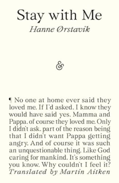 Hanne Orstavik - Stay with Me - New Paperback