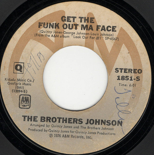 Brothers Johnson - Get The Funk Out Ma Face / Tomorrow - Used Vinyl R
