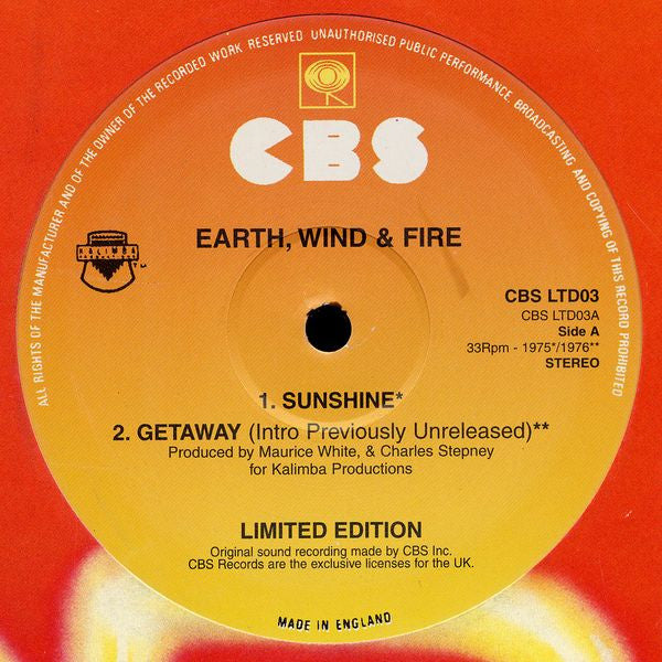Earth - Sunshine / Getaway / Fantasy (Live) / Saturday Nite - New Vin
